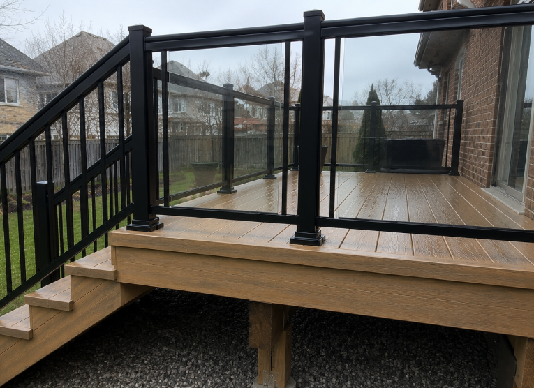 Glass Railing on an Ottawa-area deck